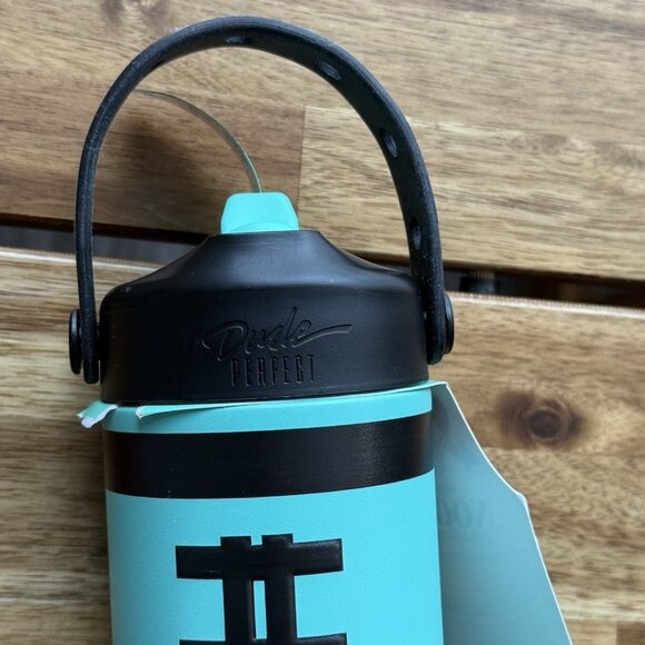 NWT Dude Perfect 24oz Water Bottle Teal w Handle & Leakproof Lid Missing Charms - Picture 4 of 12